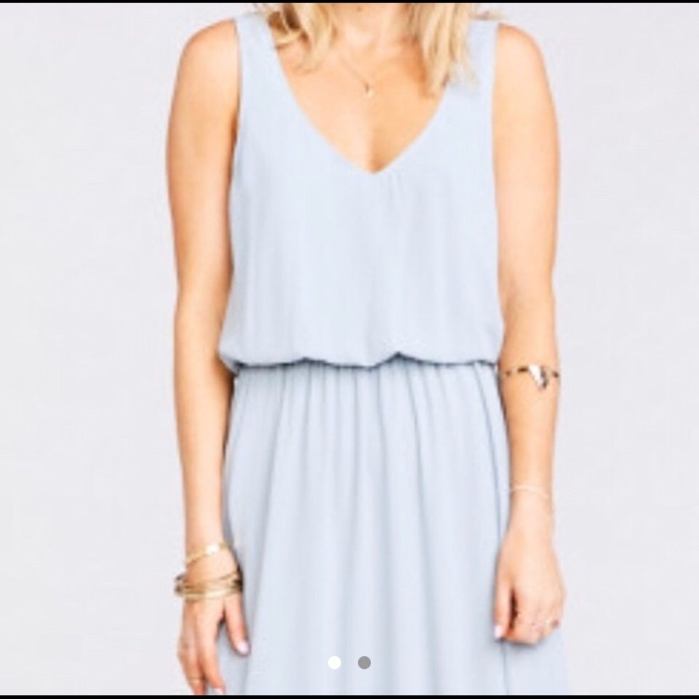 ShowMeYourMumu Kendall bridesmaid dress Steel Blue